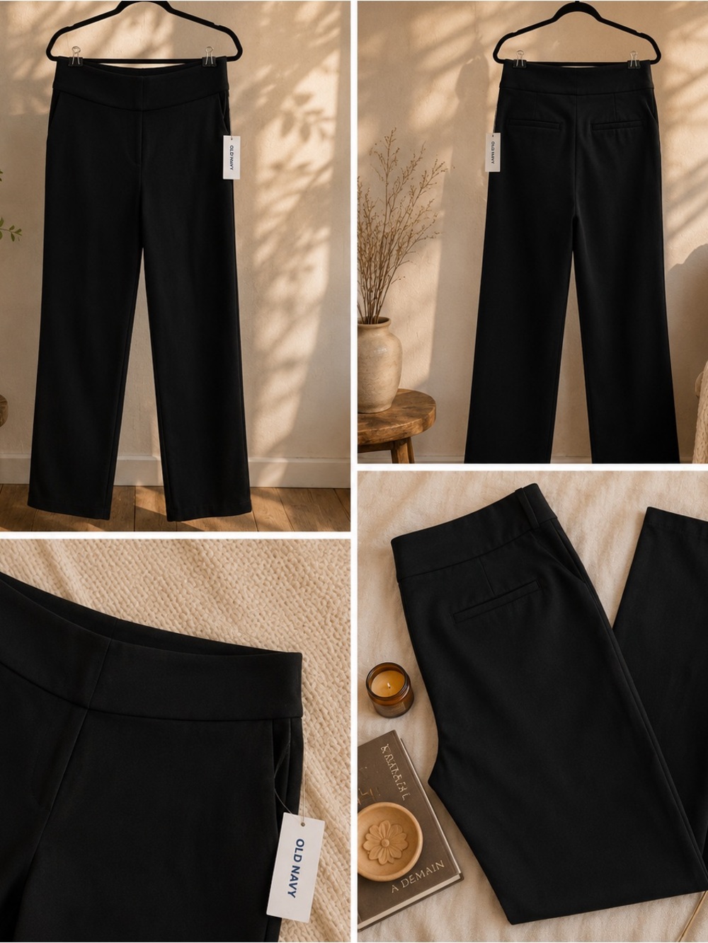 Old Navy Women's Black Straight-Leg Pants
